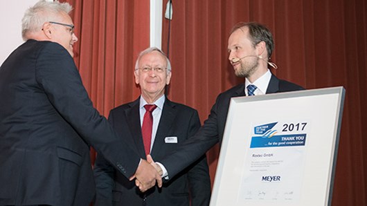 Roxtec GmbH wurde von der MEYER Gruppe zum „Partner des Jahres“ ernannt