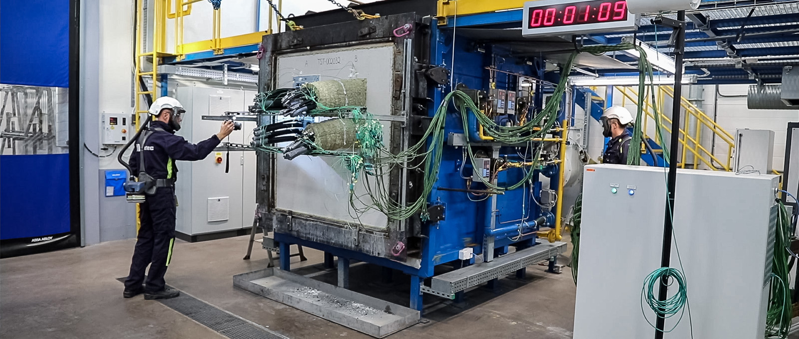 Fire lab - testing passive fire protection - cable and pipes