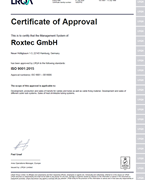 Certificat ISO 9001 pentru Roxtec GmbH
